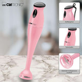 Clatronic Stabmixer/Pürierstab/Blender/Stab-Mixer/Stick/Mixstab SM 3577; Edelstahl-Schlagmesser; Per frullati, Kürbispüree, Babybrei, Milchshake; Con contenitore misto (500 ml); 180 Watt; Negozio Naty Cucina Rosa