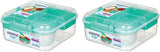 Sistema portapranzo Bento Box TO GO con scomparti | Lunch box da 1,25 L con contenitore yogurt/frutta | per bambini e adulti l | Verde Menta Senza BPA [21685-8T], Verde Menta Naty Shop Scatole per Conservazione Alimenti Verde Menta 1,25 Litri (Confezione da 2)