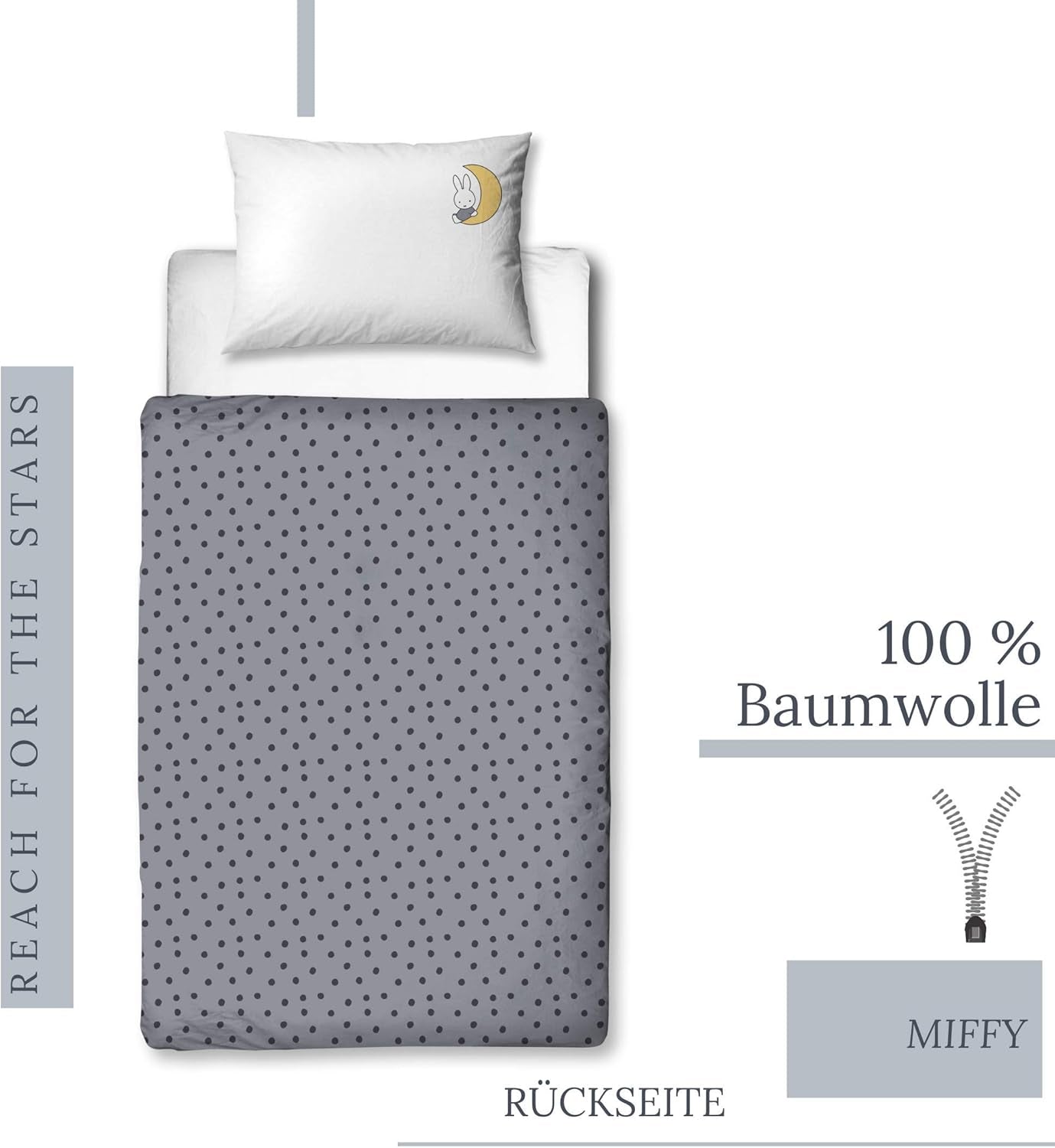 Biancheria da letto per bambini, coniglietto e stelle, cotone Biancheria da letto - bambini Naty Shop