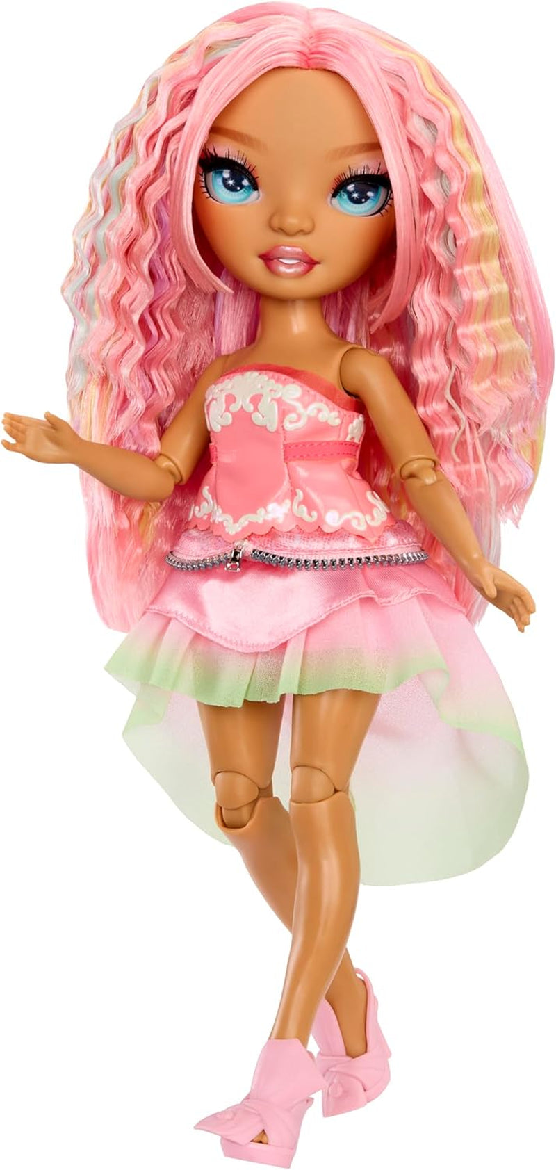 Rainbow High Be Dazzling - Adeline Rose - Bambola alla moda rosa da 28 cm con strumento per decorare, pietre preziose scintillanti e accessori per lo styling