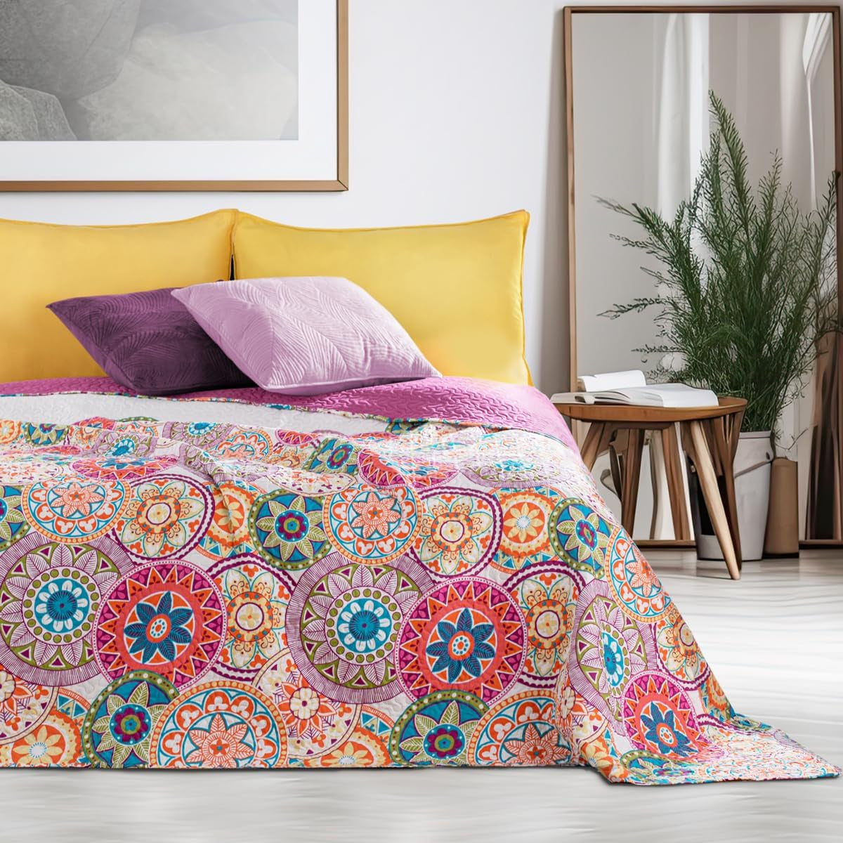 Decoking 12222 Copriletto 200X220 Cm Rosa Viola Bianco Colorato Antracite Copriletto Due Lati Colorato Rosa Bianco Viola Trapuntatura Bibi Letti e Coperte Besuche den DecoKing-Store