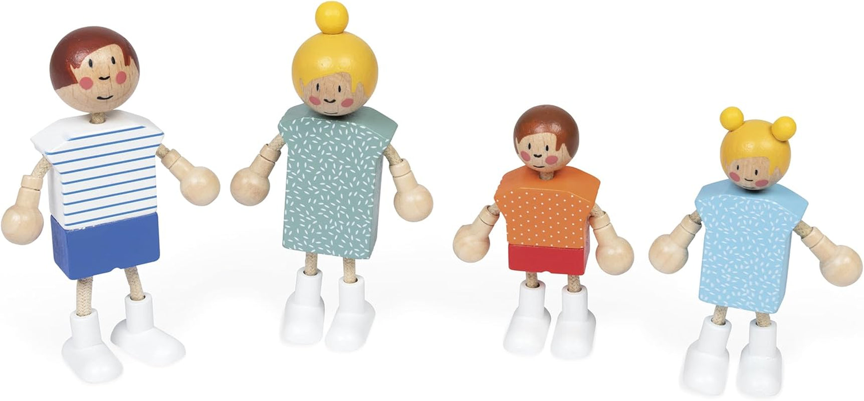 Janod - La mia prima casa delle bambole in legno - 10 accessori - Mobili per bambole - Porte magnetiche e tetto rimovibile - Giocattolo in legno certificato FSC - Dai 3 anni in su