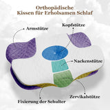 Wellsync Cuscino per il Collo Cuscino ergonomico Cuscino in Memory Foam Cuscino ortopedico per chi dorme sul fianco Chi dorme sulla schiena Chi dorme sullo stomaco Dolore al collo Bianco Grigio Cuscini ortopedici cervicali Naty Shop