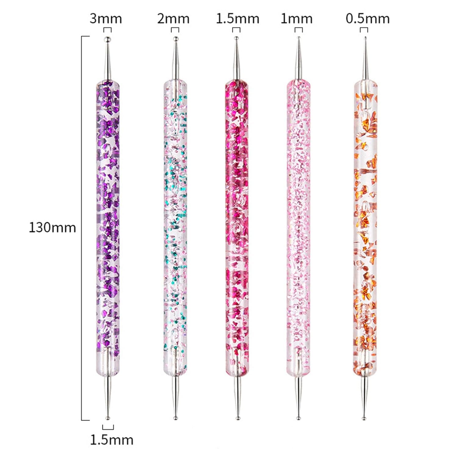 31 Stück Professionale Nagel Pinsel Set, Nagelpinsel a doppia estremità, Pinsel Für Gelnägel, Penna acrilica per nail art, Strumenti per punteggiare nail art, Pennello per unghie per il design del salone di pittura fai da te