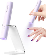 Denabuty Lampada UV per smalto gel, Mini Lampada LED U V per sostituzione unghie con supporto Tragbare Piccola lampada UV per smalto gel, per Aushärten Von Nagelkleber e punte per unghie Bianco