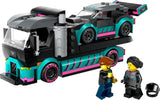 LEGO City Bisarca con auto da corsa, camion giocattolo con rampa di carico regolabile e auto da corsa, set da costruzione con 2 minifigure, pilota da corsa e camionista, per bambini dai 6 anni 60406 Set da costruzione Besuche den LEGO-Store