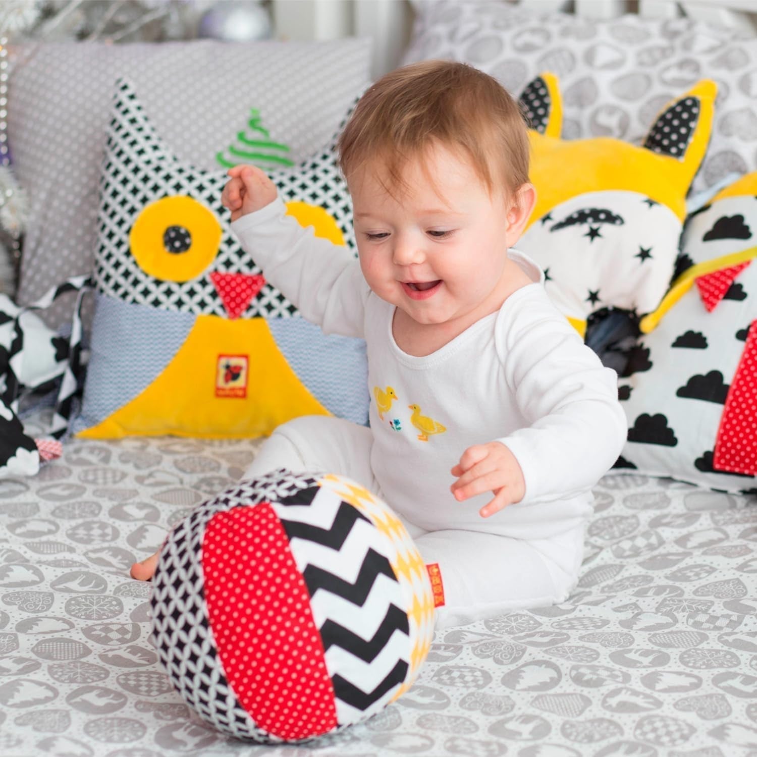 magdum 2 set gioco baby cube + palla in stoffa - gioco motricità da 1 anno - gioco per bambini 6 mesi - gioco montessori - gioco educativo 1 anno - regalo per bambini - palla per bambini - cubo per bambini - regali per bambini Giocattoli Bebe Naty Shop
