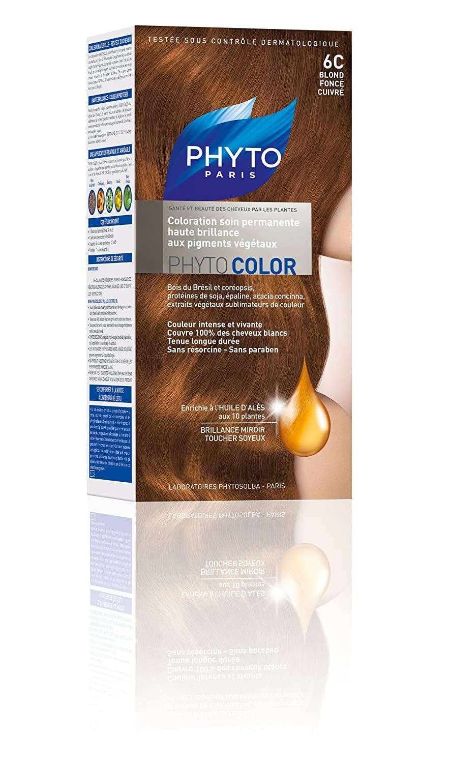 Tinta permanente per capelli, 5.3 Castano Chiaro Dorato Tintura per capelli Naty Shop N°6C : Biondo Foncé Cuivré