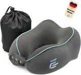 Cuscino per il collo dell'aereo di punta - cuscino per il collo per adulti - cuscino per il collo dell'auto - cuscino da viaggio in memory foam - lavabile con schienale stretto (velluto morbido e traspirante) - regolabile, grigio Naty Shop Cuscini ortopedici cervicali Titolo predefinito
