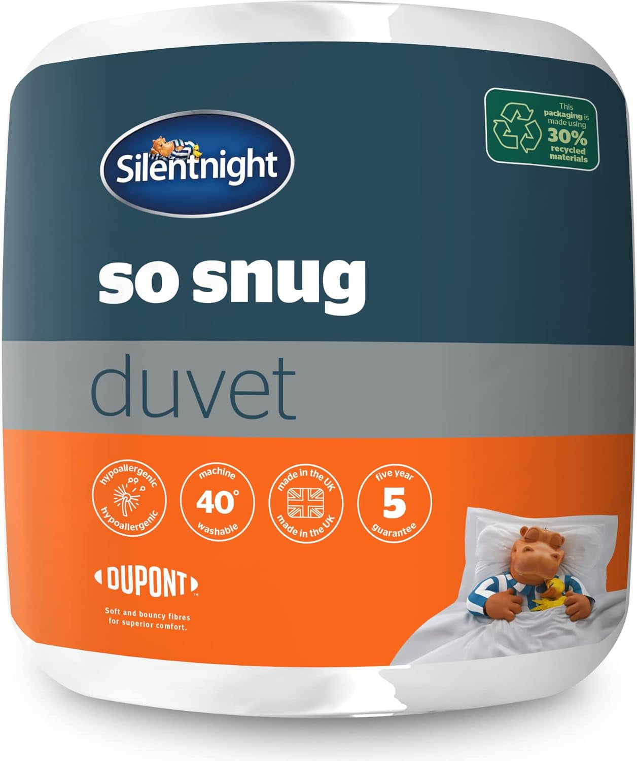 Silentnight so Snug 534222GE Piumino King Size 15 Tog Caldo, accogliente e spesso Ipoallergenico Lavabile in lavatrice Bianco Trapunte e piumini per letto King Size Naty Shop King Size 15 Tog