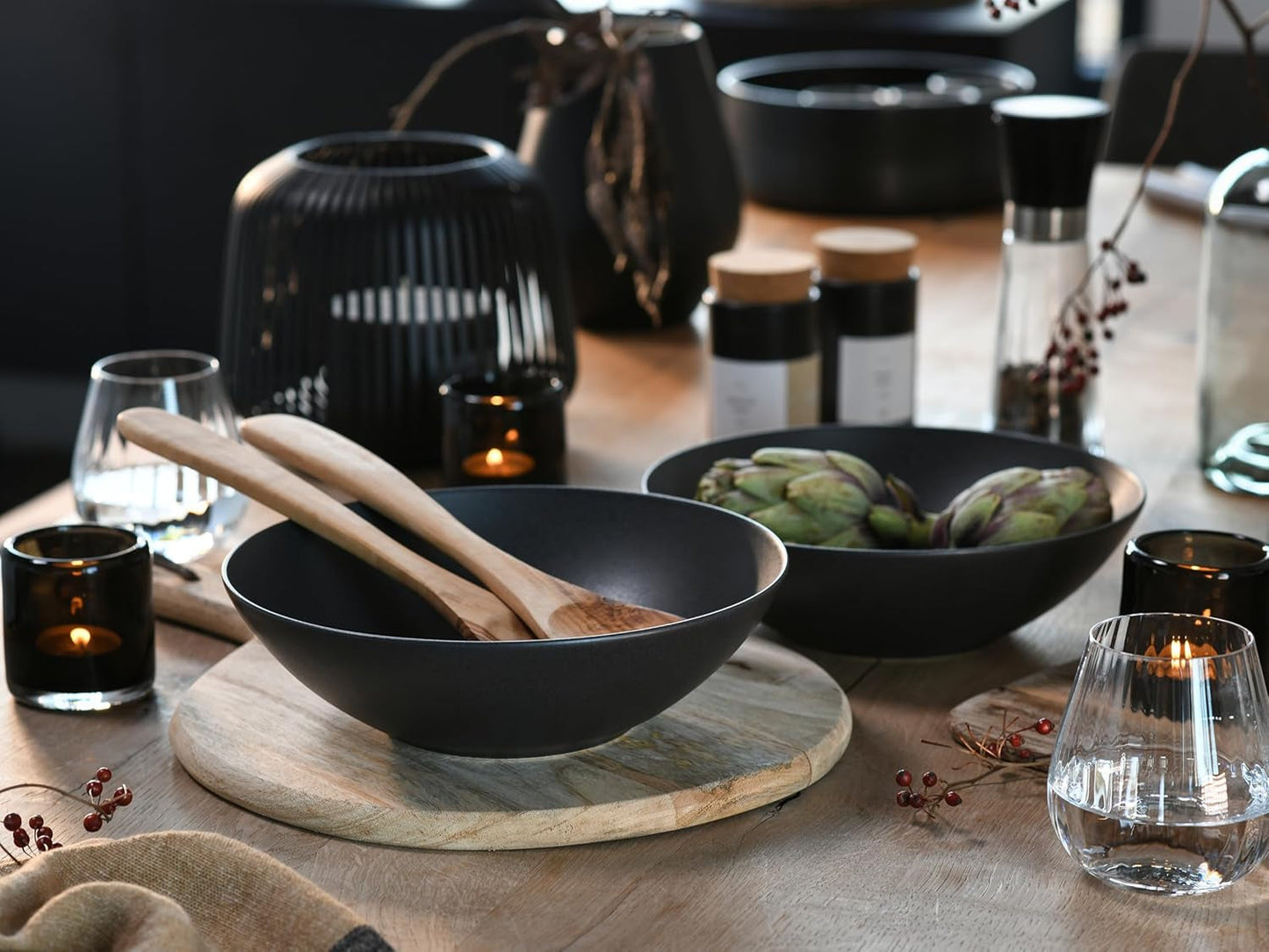 Creatable, 30007, serie Soft Touch, set di stoviglie da 2 pezzi, set da insalata in gres, lavabile in lavastoviglie e adatto al microonde, prodotto in Portogallo