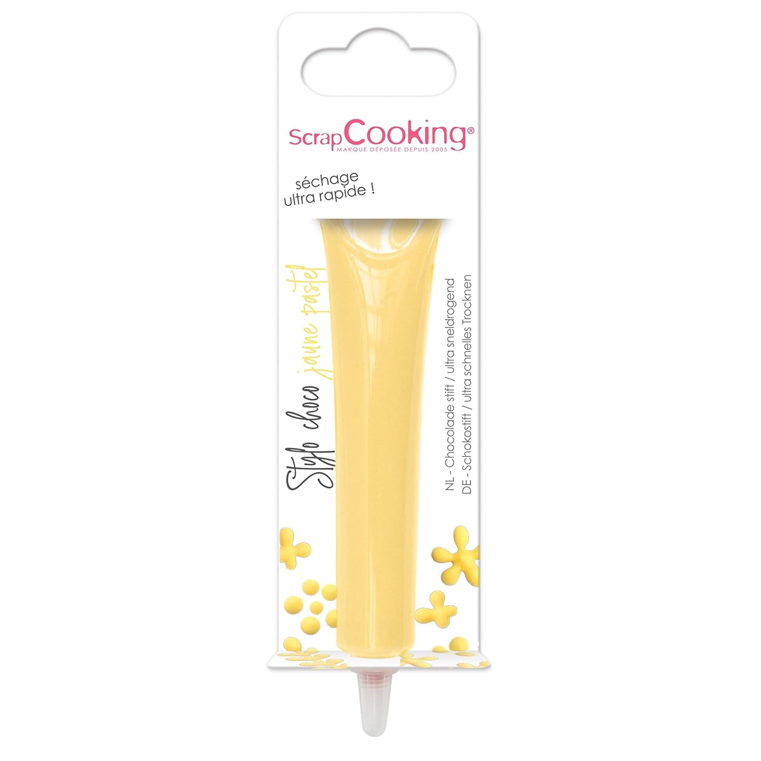 Scrapcooking - Penna di zucchero giallo pastello - Zucchero giallo da scrittura 25g - Penna di zucchero commestibile decorativa - Scrittura e disegno - Etichettatura di fondente, glassa, torte - 6804
