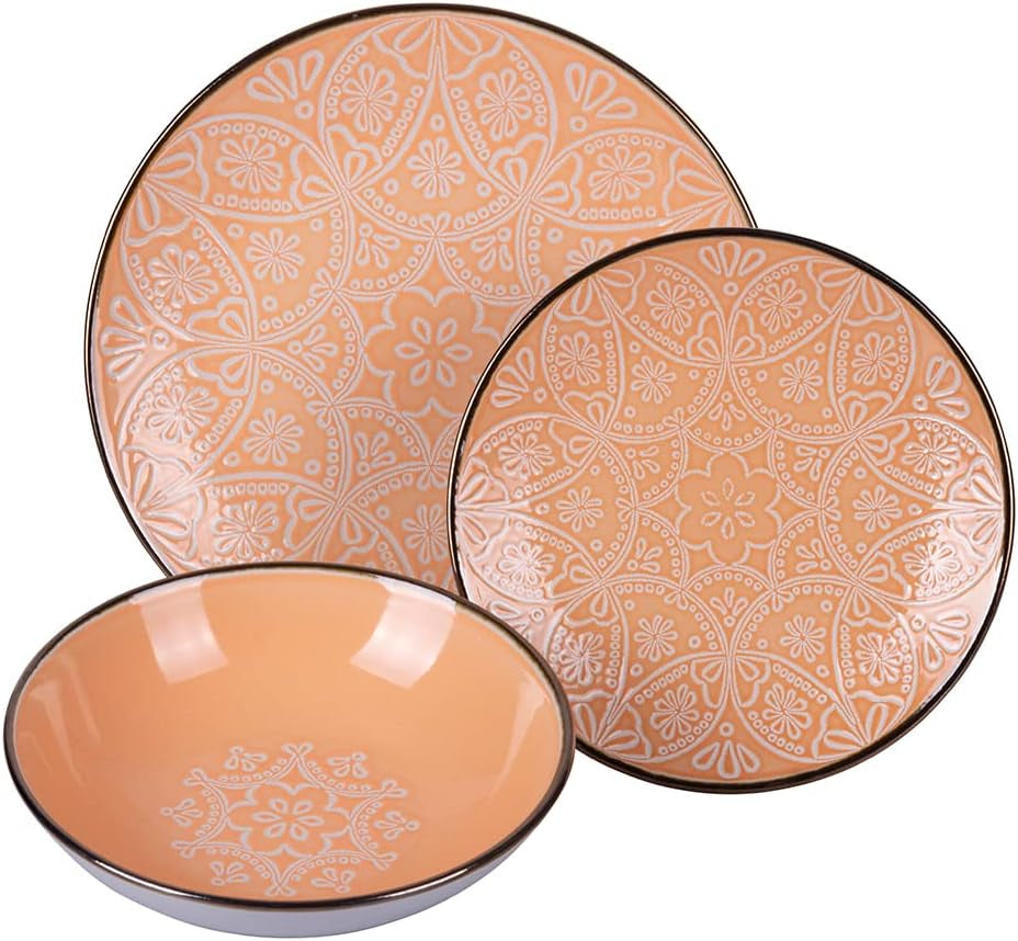 Set di stoviglie in gres da 12 pezzi, 4 set di piatti in 4 modelli diversi, Baku Sunset