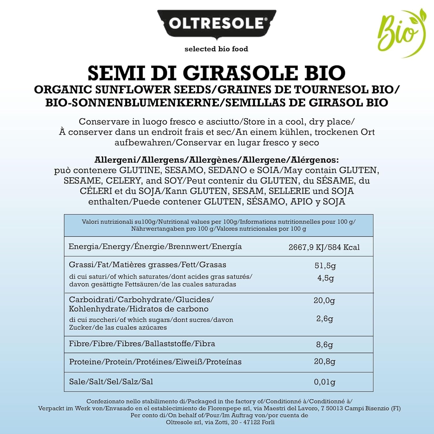 Semi di girasole biologici 3kg, semi di girasole biologici crudi, sgusciati, non tostati e non salati, ricchi di fibre e sostanze nutritive, ideali come spuntino e per ricette