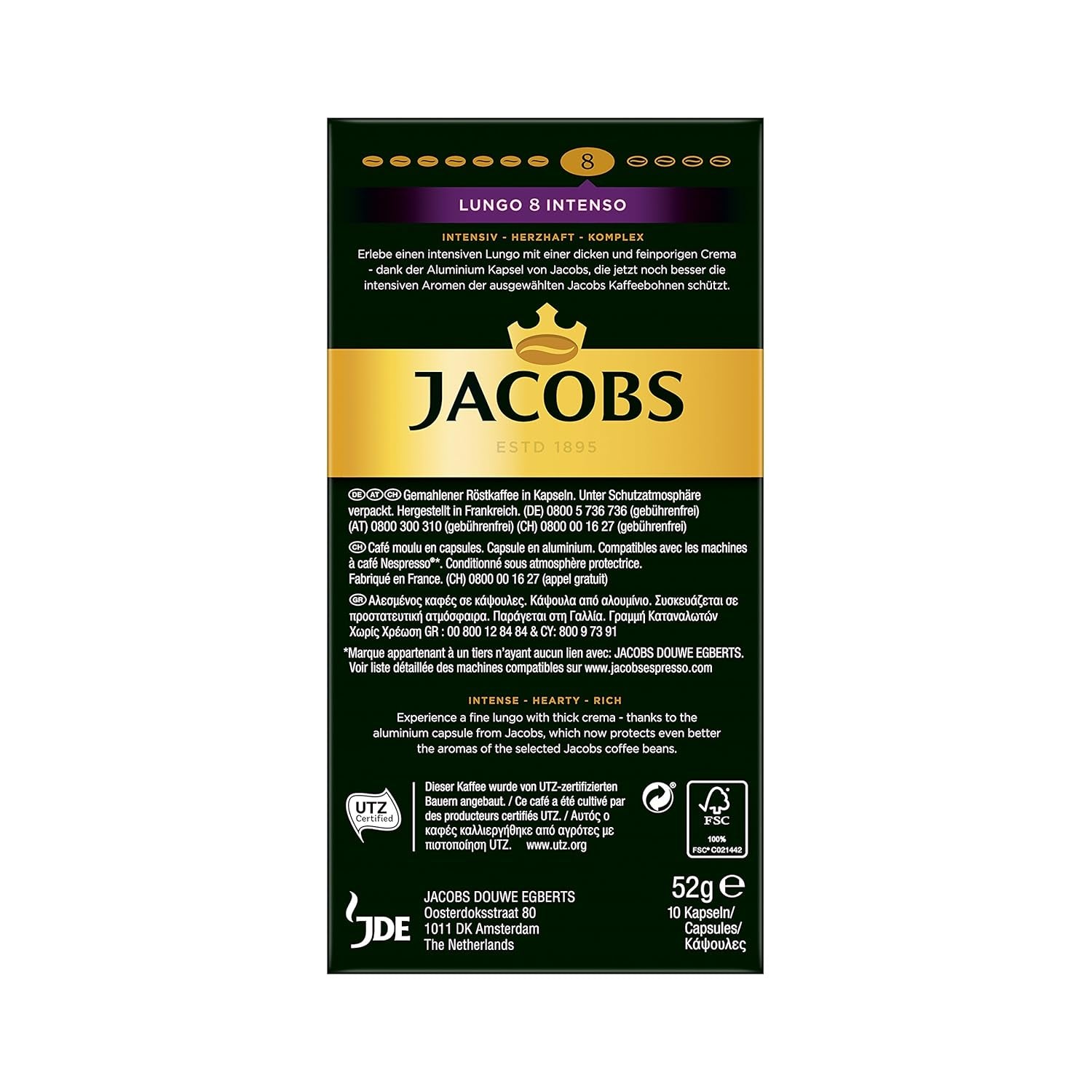 Capsule Lungo Intenso, Intensità 8 da 12, 200 Capsule compatibili Nespresso®*, 10 x 20 Getränke & Capsule Lungo Intenso, Intensità 8, 100 Nespresso®* 10er Pack, 10 x 10 Getränke