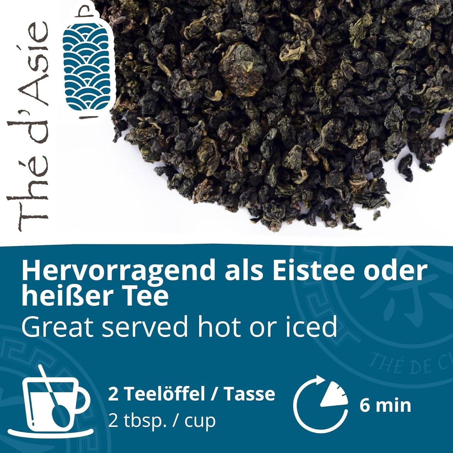 Khla - Tè Oolong Bio 100 G - Tè Blu - Tè Sfuso Naturale - Tè Asiatico Biologico - Sfuso e Tagliato - Tè alle Erbe e Infuso - Dalla Cina