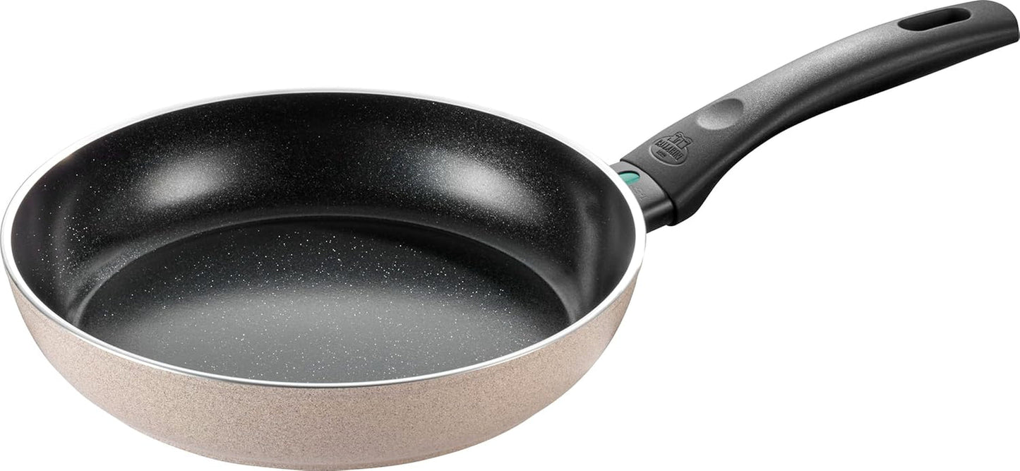 Padella Ledro, 24 cm, alluminio, adatta per induzione, rivestimento ceramico antiaderente, Thermopoint, Made in Italy, beige Pentole e Padelle Naty Shop 24 Cm