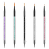 5 pezzi Set di pinsel per nail art Strumento per punteggiare Pinsel per nail art Nageldesign Penna per punteggiatura a doppia estremità Strass Acrilico professionale Feinmalerei Nail Art Design