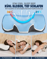 Cuscino per il collo Cuscino ortopedico per dolori al collo Cuscino in memory foam Cuscino ergonomico per un supporto ottimale Cuscino di supporto per il collo per supporti laterali per schiena e addominali Cuscini ortopedici cervicali Naty Shop