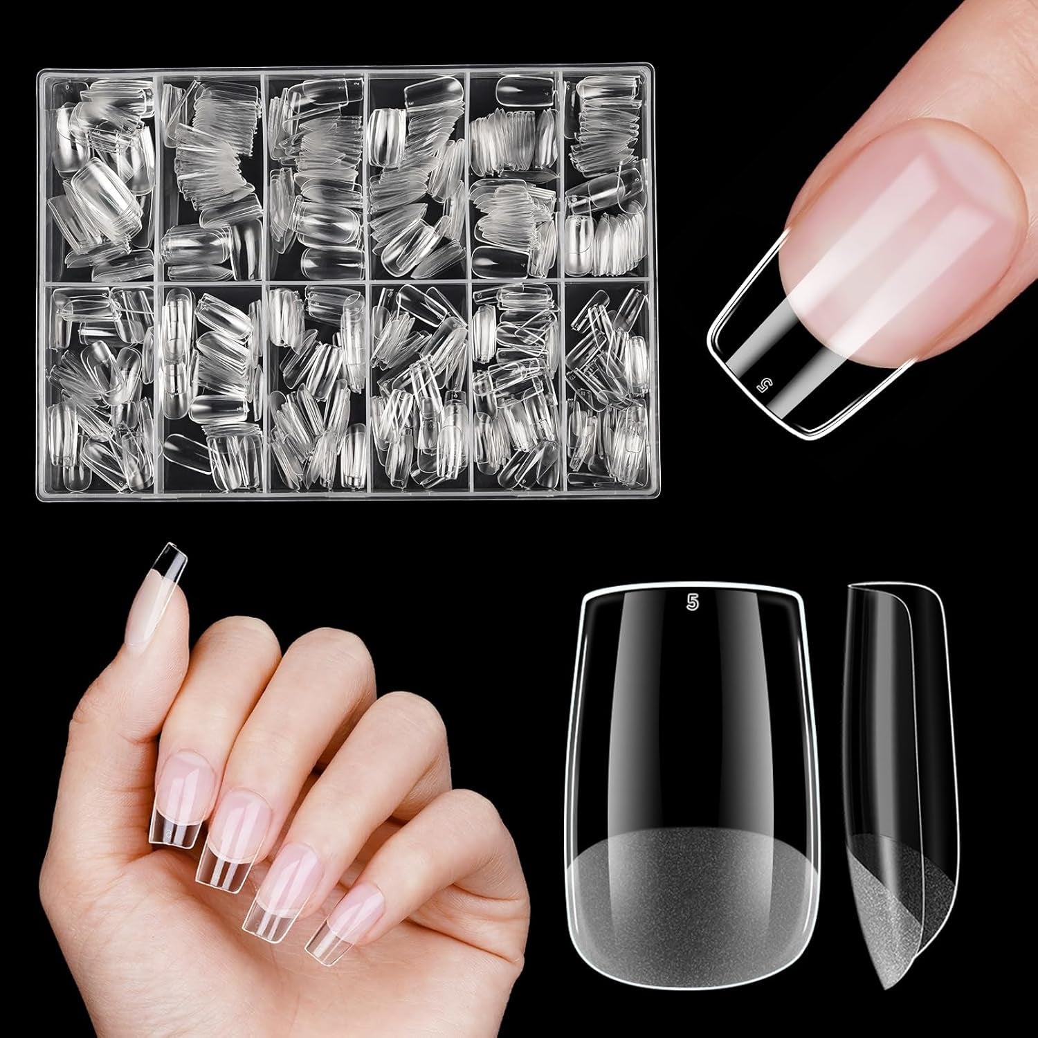 Unghie Artificiali Corte 500 Pezzi Punte Per Unghie In Gel Morbido Con Copertura Completa Per Unghie In Gel 12 Misure Punte Per Unghie Prelucidate Per Unghie In Gel Unghie Artificiali Corte Estensioni Per Unghie A Bara Con Scatola