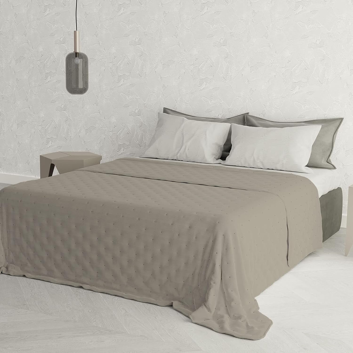 Trapunta estiva biancheria da letto italiana CHIC, microfibra, DOPPIA 250X250Cm, marrone Trapunte e trapunte Naty Shop