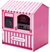 Teamson Kids - Casa delle bambole Dreamland City Café 30 cm - Rosa/Bianco/Nero