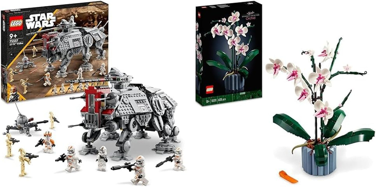 LEGO Star Wars At-Te Walker Modello giocattolo mobile Set di minifigure che include 3 Clone Trooper, Droidi da battaglia e Droide ragno nano 75337 Set di costruzione Acquista il LEGO-Store 10311 Pacchetto icone Orchidea