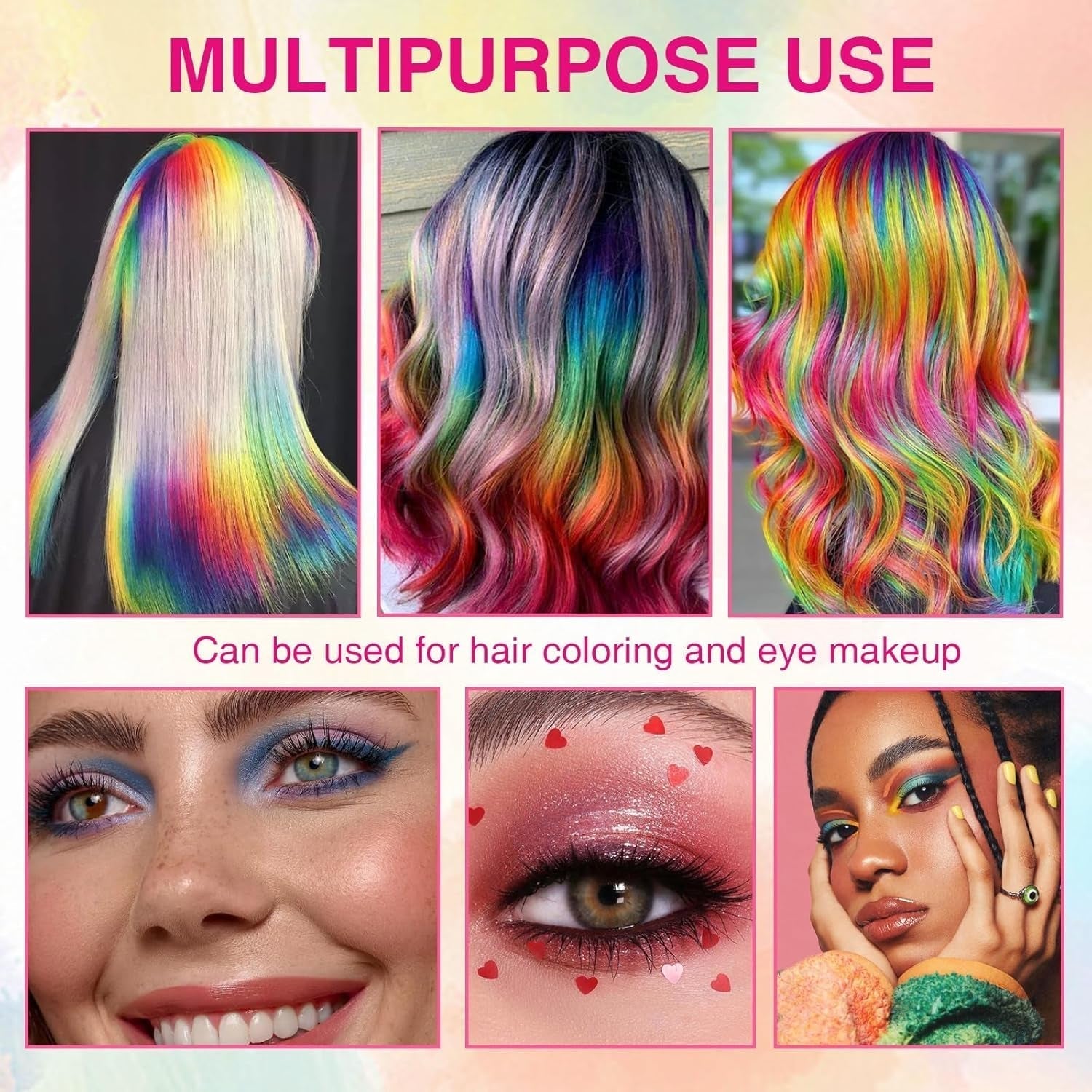 Tintura per capelli temporanea per bambini, 5 colori, lavabile, mascara, gesso per capelli, tintura per capelli Naty Shop