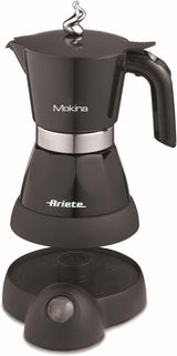 Ariete 1358 Moka Aroma, Macchina espresso elettrica, 480 W, 2/4 tazzine espresso, Nero