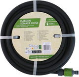 Tubo antigoccia Kinzo 15M Ø14mm - Tubo da giardino con 3 raccordi - Tubo da giardino a risparmio idrico per sistemi di spruzzatura - Tubo nero