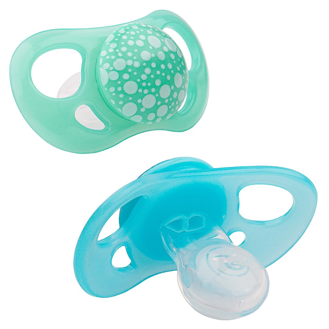 Ciucci per bambini Twistshake – Confezione da 2 | Forma ortodontica | Ultraleggero | Tettarella in morbido silicone | Senza BPA | Adatto a bambini dai 6 mesi | Blu Verde
