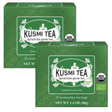 Kusmi Tea - Confezione da 2 - Tè Verde al Gelsomino - Miscela di Tè Verde al Gelsomino Biologico - Tè Verde 100% Biologico - Può essere consumato caldo o freddo - 2X20 bustine di tè