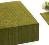 Papstar, 50 tovaglioli "ROYAL Collection" piega 1/4 40 Cm X 40 Cm verde oliva "Ornamenti", #81746