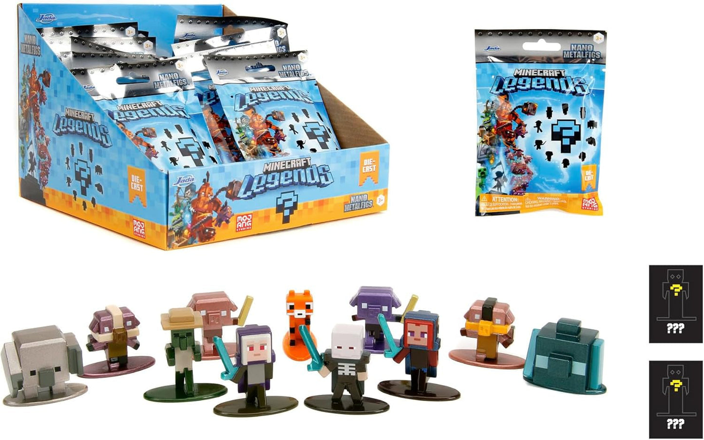 Jada Toys - Minecraft Blind Pack Nanofigs, Wave 2, Minecraft Legends Nano Metal Figura da collezione, Vari modelli, 4 cm, Età 3+, Action Figure nere Naty Shop Titolo predefinito