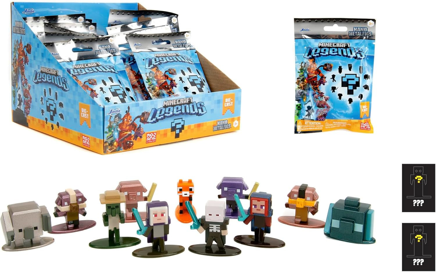 Jada Toys - Minecraft Blind Pack Nanofigs, Wave 2, Minecraft Legends Nano Metal Figura da collezione, Vari modelli, 4 cm, Età 3+, Action Figure nere Naty Shop Titolo predefinito