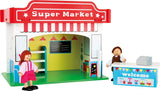Small Foot 10852 Casetta da gioco Ristorante In legno, Con 2 bambole, accessori e tetto rimovibile, A partire da 3 anni Case delle bambole Naty Shop Supermercato