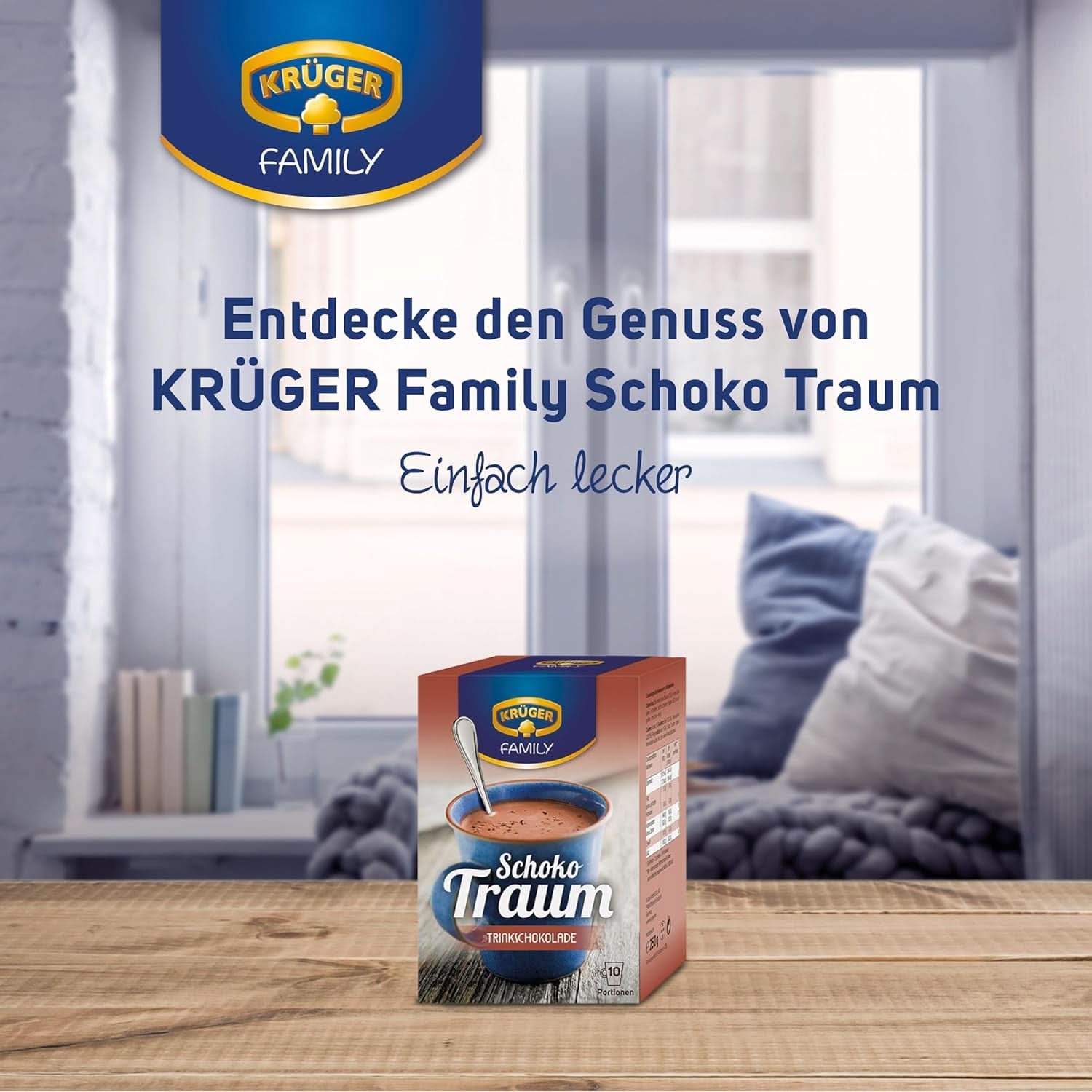 KRÜGER Family, Cacao in polvere per cioccolata calda, 8 scatole x 10 buste, 8 x 250 grammi Cacao e Cioccolata Calda Naty Shop
