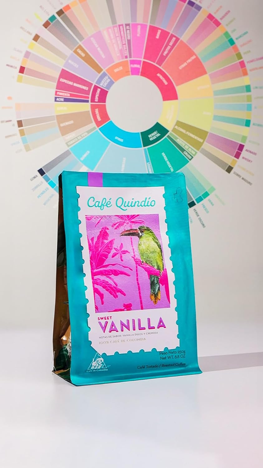 Caffè speciale Cafe Quindio - 100% chicchi di caffè Arabica, Colombia - con note naturali di vaniglia dolce (250 g) - ideale per caffè filtro, macchine portafiltro o French press