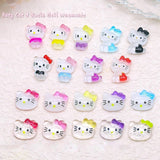 Adesivi per unghie gatto 3D, glitter per unghie, paillettes, adesivi per unghie in resina, gemme per unghie, diamanti per nail art, incluso bastoncino di cera per unghie con strass (Gatto colorato)
