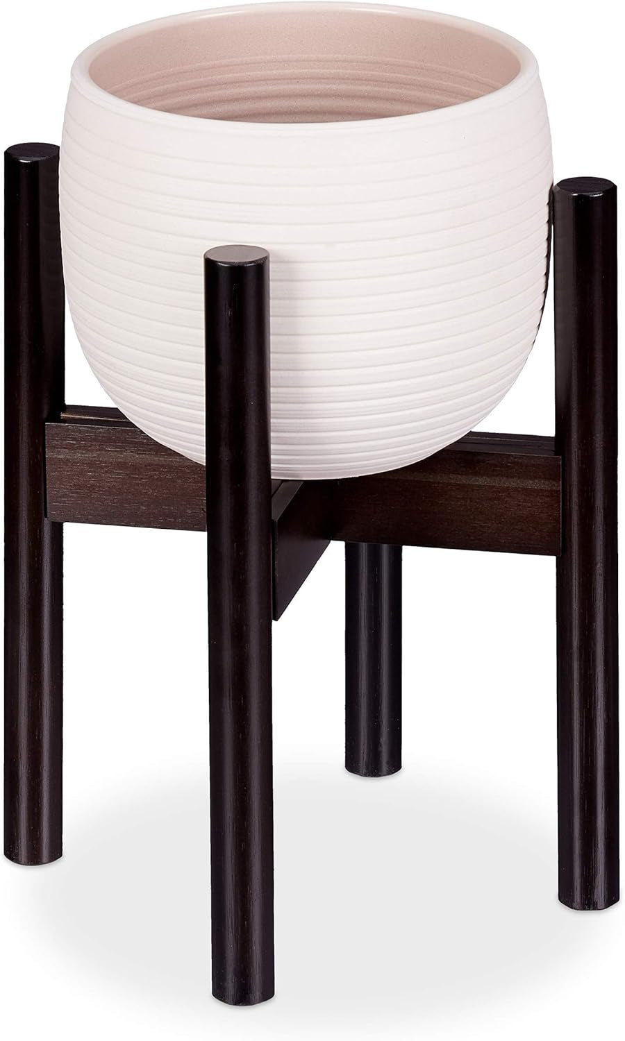 Relaxdays Portafiori in bambù, regolabile individualmente, per vasi da fiori fino a 32 cm, supporto per piante, H: 35,5 cm, marrone, 1 pezzo 10028823