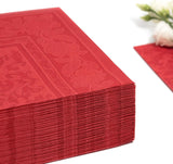 50 tovaglioli premium "ROYAL Collection" 1/4 pieghe 40 cm x 40 cm rosso "Ornamenti" di alta qualità (confezione da 2)