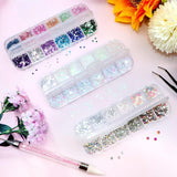 4200 Stück Strasssteine ​​​​Für Nägel, Nagelglitzer, Pailletten, Nagelaufkleber Mit Kristallen, Nagel-Edelsteinen, Diamanten Für Nagelkunst, Einschließlich Wachsstift Für Strasssteine ​​​​Und Strass-Picker