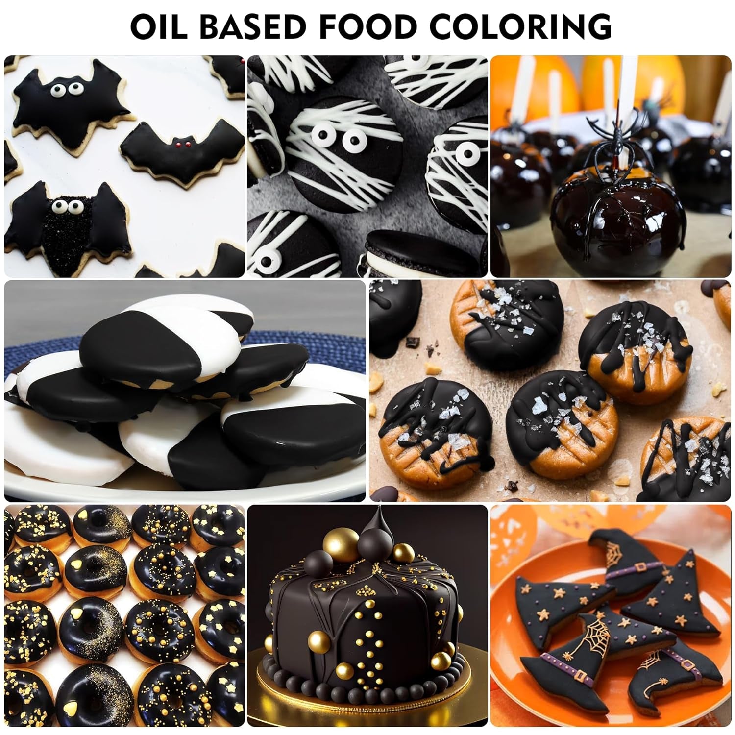 Colori dolci al cioccolato per cioccolato - 60 ml Colori dolci al burro per fondente, decorazioni per torte, dolci - Colorante alimentare fluido per burro di kakao, crema al burro, torta (nero) Naty Shop