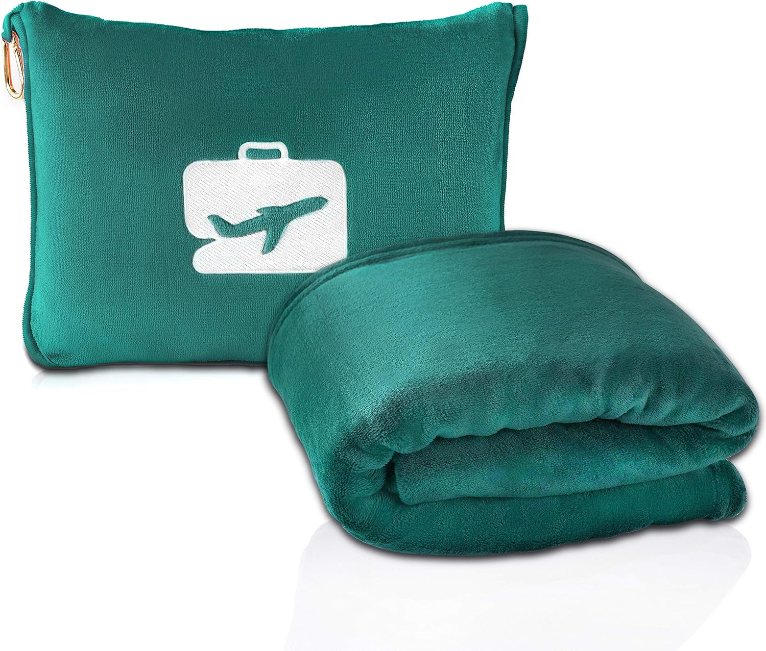 Eversnug Coperta e cuscino da viaggio - Morbida coperta da aereo 2 in 1 con morbida fodera per cuscino tascabile, fodera per borsa e supporto per zaino (Borgogna Rosso) Cuscini da viaggio Naty Shop Bluegreen/A Touch Of Paradise (Trace Of Paradise)
