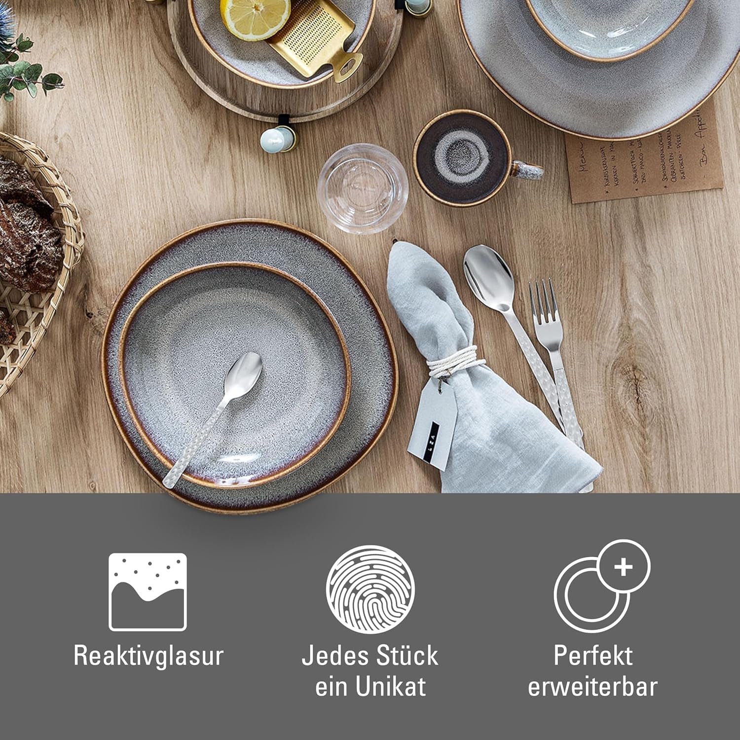 Set da colazione Lave beige di Villeroy & Boch, 6 pezzi