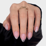 Btartbox Unghie Finte Corte Quadrate Baby Boomer Colla su Bianco Sfumato Rosa Unghie Finte Unghie Artificiali Corte con Colla per Unghie 30 Pezzi Unghie Finte Quadrate