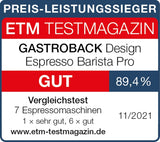 Macchina per caffè espresso GASTROBACK con macinacaffè, inclusa lattiera, pressa e portafiltro in acciaio inox - Macchina per caffè espresso Barista con montalatte - Macchina per caffè espresso con 30 impostazioni di macinatura