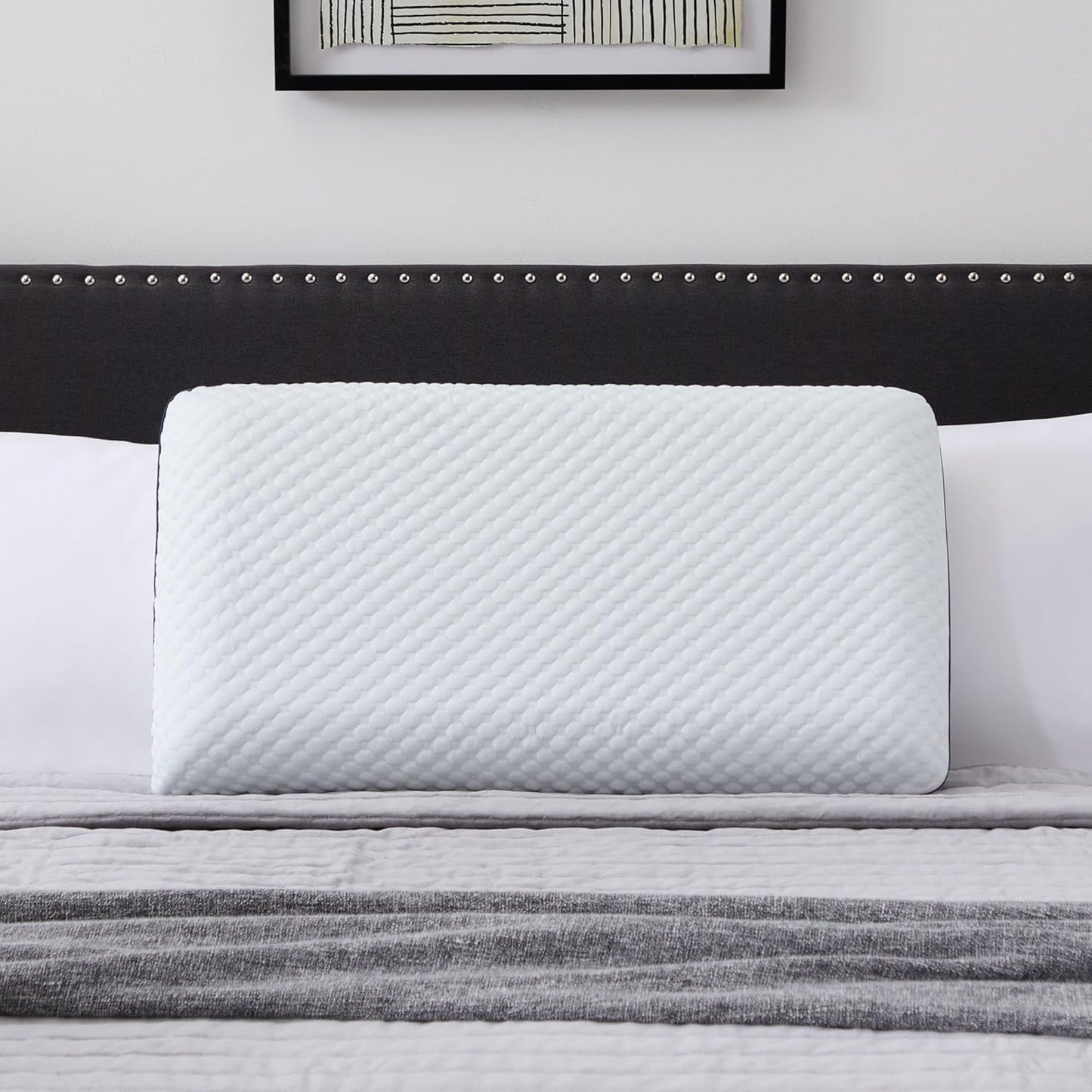Cuscino LUCID memory foam con gel 40x60 cm - traspirante - effetto rinfrescante - fodera lavabile - cuscino certificato Oeko-Tex, bianco