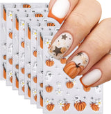 Nagelsticker Halloween, 8 Blätter Halloween Nagelsticker, Kürbis Nail Sticker, Nail Art, Nagel Charms, Nagel Zubehör, Nageldesign, Natale (tipo A)