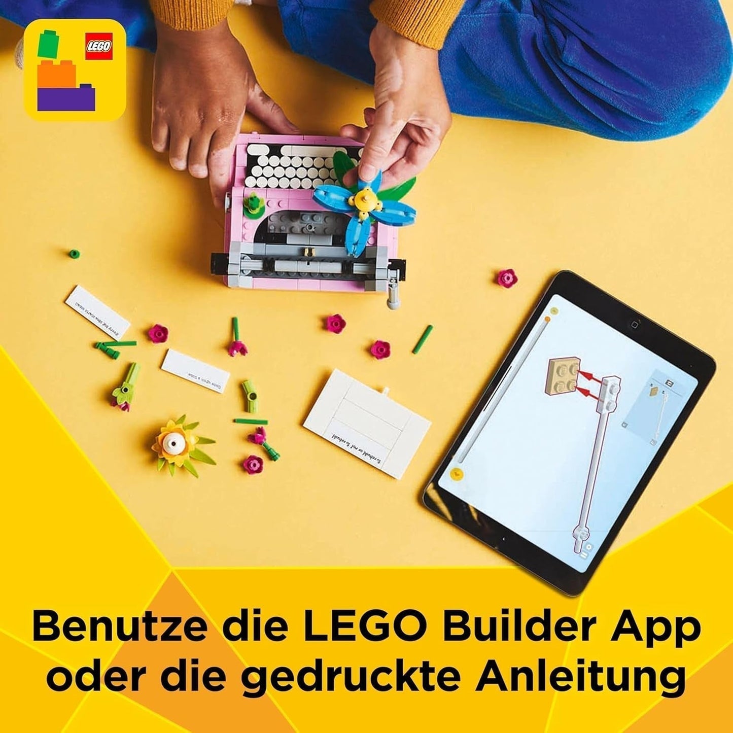 Macchina da scrivere LEGO Creator 3In1 con fiori - giocattolo trasformabile in modello Keytar o in vaso da fiori con quaderno e penna - set di costruzione - regalo per ragazze e ragazzi a partire da 8 anni 31169 Set di costruzione Besuche den LEGO-Store